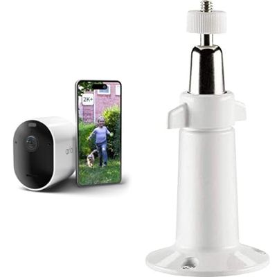 Arlo Pro 5 Security Camera Outdoor Wireless with Pro Wall Mount, 2K Outdoor Camera Kit, Battery Operated, Advanced Colour Night Vision, Dual-Band Wifi & Free Trial of Secure, 1 Camera, White