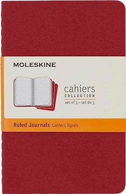 Moleskine CH111 - Set de 3 cuadernos a rayas de tamaño bolsillo, color rojo arándano, 3 Unidades