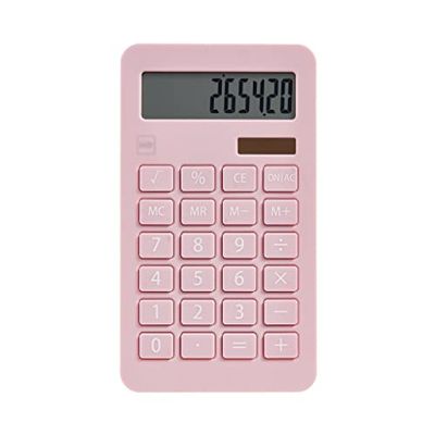 Miquelrius - Solar Office Calculator, 10-siffrig miniräknare med stora tangenter och lättläst LCD-skärm, Kompakt och effektiv design för kontor och hem, Rosa