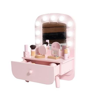 Bayer Chic 2000® Tocador infantil con iluminación LED – 10 piezas accesorios incluye secador de pelo y accesorios de maquillaje – Estable e ideal para niños a partir de 3 años