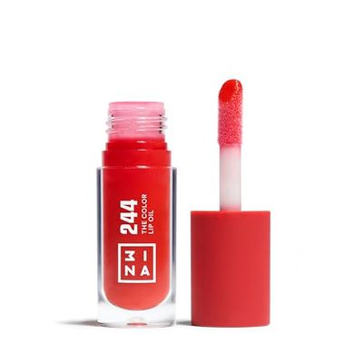 3INA MAKEUP - The Color Lip Oil 244 - Rosso - Balsamo Labbra con Acido Ialuronico - Lucidalabbra 24H Idratazione - Lip Gloss Volumizzanti - Lip Balm Finitura Lucida - Vegan - Cruelty Free