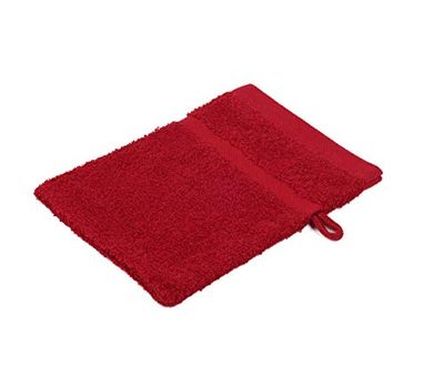 Gözze Conjunto de 4 luvas de banho, macio e absorvente, algodão, 16 x 21 cm - bordô