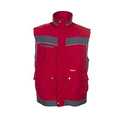 Planam 2537052 Tamaño Grande "Plaline – Chaleco rojo/Slate