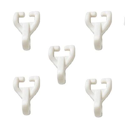 Merriway BH07021 (10 Pcs) Curtain Glider Hooks White Plastic To Fit Swish Twinglide Nylonglide - Pack of 10 Pieces