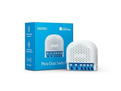 Aeotec Pico Duo Switch, Zigbee 3.0, Smart UP dubbel relais om te schakelen, 2x8A, stroommeting, scènebesturing, repeater, hub vereist, werkt met SmartThings, Homey, Alexa, HA, ontworpen in Duitsland