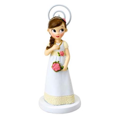 Mopec Z969 Portafotos niña Comunión romántica, 11 cm, Pack de 6, Poliresina, Multicolor