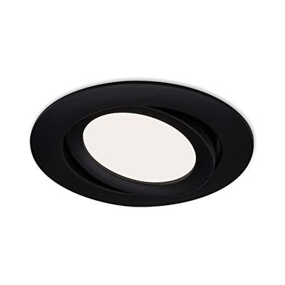 Briloner - Apparecchio da incasso LED, lampada LED da incasso, lampada da soffitto, modulo LED orientabile, 7 Watt, 600 Lumen, 4.000 Kelvin, IP23, nero opaco, 106x30mm (DxH)