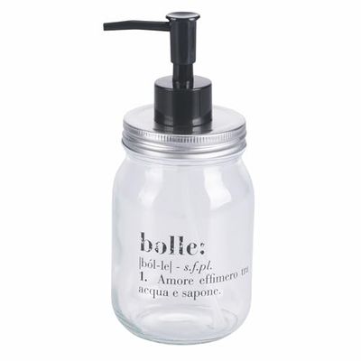 Dispenser sapone liquido 410 ml in vetro trasparente, Victionary Bolle