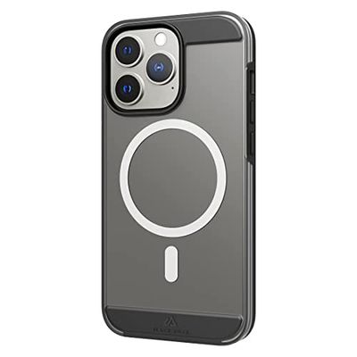 Black Rock - Fodral Air robust fodral lämpligt för Apple iPhone 13 Pro I mobiltelefonskal MagSafe kompatibel, transparent, transparent, tunt (svart)