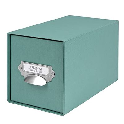 Rössler Papier S.O.H.O 1327452380 CD Drawer Box, Opal, 143 x 158 x 261 mm, Storage Box for Approx. 47 CDs, with Insert Label and Handle