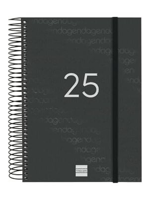 Finocam - Agenda Espiral Year 2025 1 Día Página Enero 2025 - Diciembre 2025 (12 meses) Negro Español