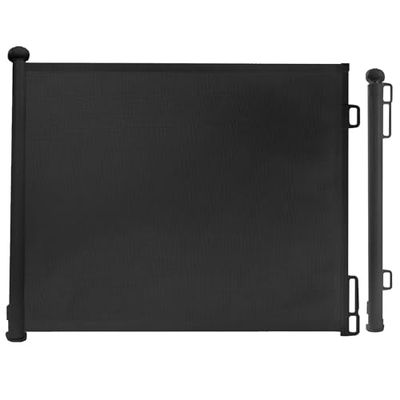 Rainberg Mesh Retractable Stair Gate for Babies and Pets - 150/180cm Extra-Wide Opening & 80cm Tall, Stair Gate, Baby Gate (Black, 150cm)