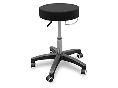 QUIRUMED Tabouret avec Base roulante et Support de Serviette Noir
