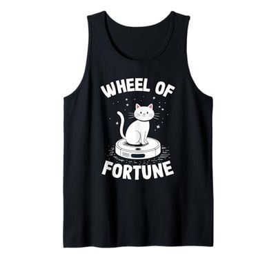 Wheel of Fortune Robot Vacuum Cleaner Funny Cat Tank Top