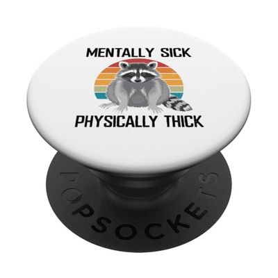 Mentalmente Enfermo Físicamente Grueso Divertido Mapache Divertido Gordito PopSockets PopGrip Adhesivo
