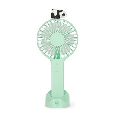 Legami - Mini Ventilateur Portable Rechargeable, Mini Fan, Ventilateur Panda Petit Poche à 3 Vitesses USB Rechargeable, 6 x 21,5 x 6,6 cm, Panda