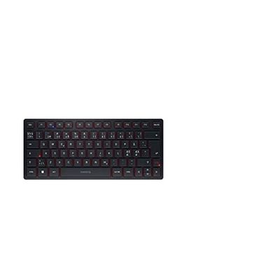 CHERRY KW 9200 MINI, Compact Multi-Device Keyboard for up to 4 Devices, Pan-Nordic Layout (QWERTY), Bluetooth, 2.4 GHz or Cable Connection, Rechargeable, Black