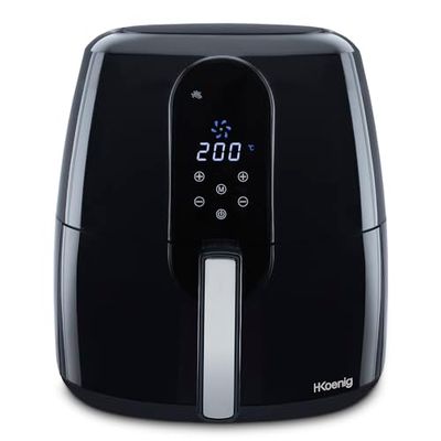 H.KOENIG Friggitrice ad aria senza olio FRY820, capacità 5,5L, 7 programmi di cottura, temperatura regolabile da 80°C a 200°C, touch screen, cestello rimovibile, lavabile in lavastoviglie, 1800 W