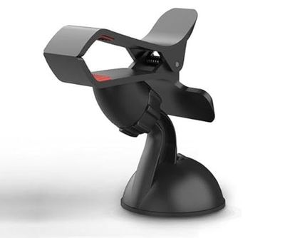 Support pour téléphone Portable - Support à Ventouse Noir Qui Offre Un Maintien sûr, Rotation à 360 degrés et Installation Facile sur des Surfaces Lisses.
