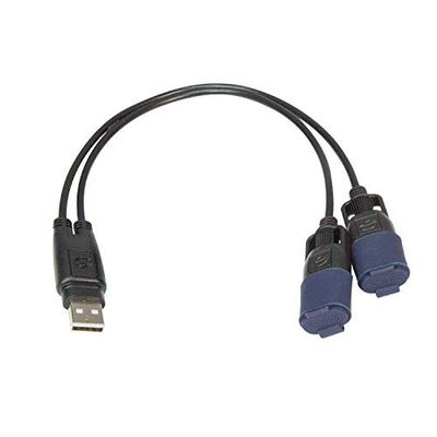 Optimate TecMate USB O-110, Répartiteur USB en Y, avec système de Connexion résistant aux intempéries Bleu