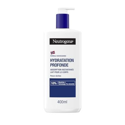Neutrogena | Głębokie nawilżenie mleka do ciała (butelka z pompką 400 ml) - szybko wchłaniające się mleko do ciała dla skóry suchej