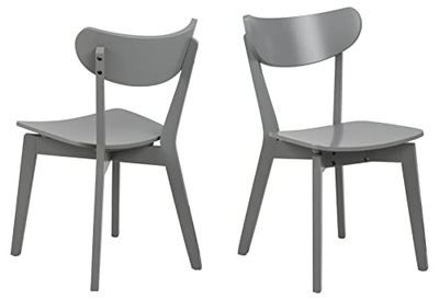 AC Design Furniture Roxanne - Set di 2 sedie da pranzo in legno, 79,5 x 45 x 55 cm, colore: grigio chiaro, 2 pezzi