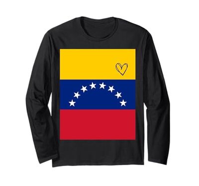 Venezuela Bandiera Venezuelana Cuore Orgoglioso Patrimonio Giornata Nazionale Maglia a Manica