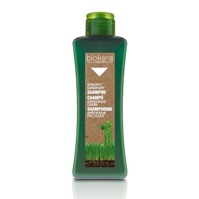 SALERM - Champô anti-caspa - Biokera Natura champô específico concha - 300 ml - com zinco e óleo de linho - evita a descamação do couro cabeludo - limpa e hidrata a pele