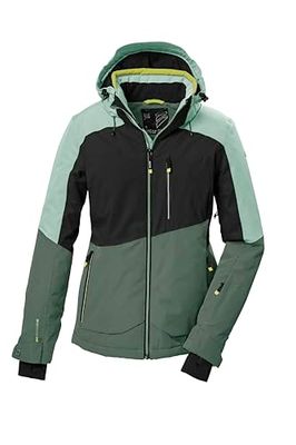 killtec Donna Giacca da sci/giacca funzionale con cappuccio con zip KSW 37 WMN SKI JCKT, hell stahlmint, 46, 41971-000