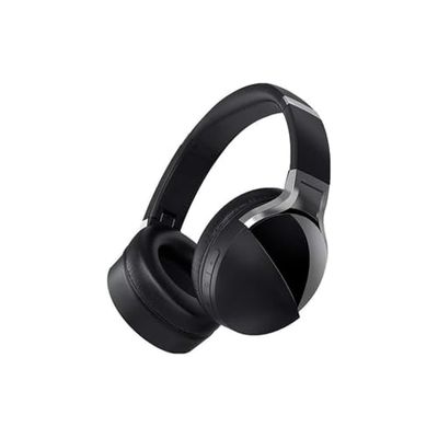 Draadloze hoofdtelefoon, zwart, hoofdband met bluetooth en microfoon, perfect voor oproepen en muziek.