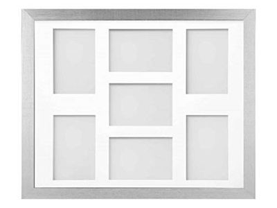 Frame Company Simpson Silver Multi Aperture Photo Frame, 20x16 for 6x4 inch (x7)