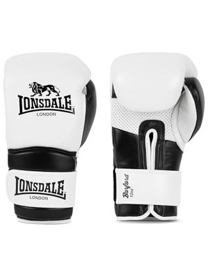 Lonsdale Guantes de Boxeo de Cuero Barford Blanco/Negro 12 oz