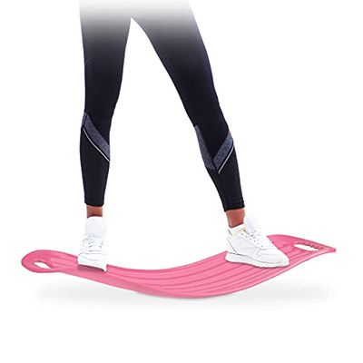 Relaxdays twist trainer, balans oefeningen, tot 150 kg, balanstrainer, lichaamstraining, balance board, felroze