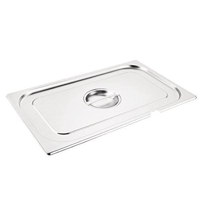 Vogue 12280 Stainless Steel 1/1 Gastronorm Notched Lid Cover Top Food Storage, Silver