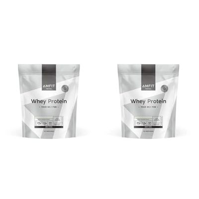 Marque Amazon - Amfit Nutrition Protéines de Lactosérum, Saveur Chocolat Blanc, 33 portions, 1 kg (Lot de 2)