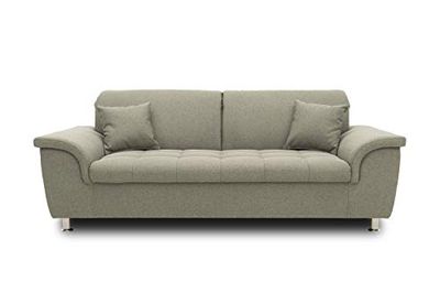 DOMO. collection Franzi Canapé 2/5 Places avec Fonction Nuque et Rembourrage 210 x 105 x 81 cm (l x p x h) Gris Marron