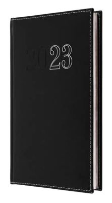 Collins Chelsea Slim Week To View 2023 Agenda - Negro (ND73.99-23) - Planificador de negocios completo, agenda y organizador de revistas