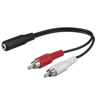 Goobay 50442 audiokabel jack 3,5 mm naar chinch-adapter, 3,5 mm AUX bus naar chinch-stekker (L/R), 1,4 m