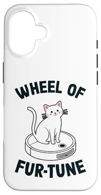 Wheel Of Fur-Tune Robot Vacuum Cleaner Funny Cat Case for iPhone 16