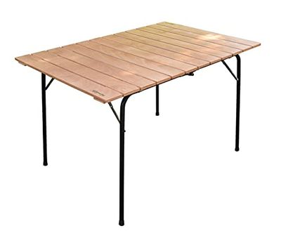 CASTELMERLINO 290 Tavolo doppio pieghevole piano in compensato marino di Okumè certificato cm 120 x 80 gambe pieghevoli, Naturale