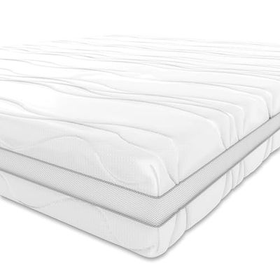 Amazon Basics Colchão de espuma viscoelástica com 7 zonas diferenciadas, firmeza média (H3), 80 x 190 x 20 cm, branco