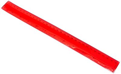 eBuyGB Flexible Plastic Transparent Ruler, 30 cm, Red