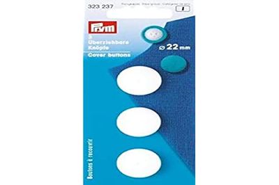 Prym 323237 Boutons à recouvrir, 22mm, blanc
