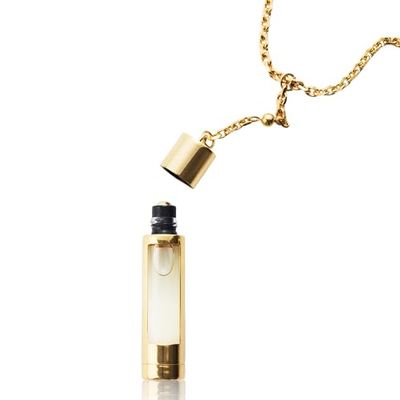 The Piece - Gold by NCP for Unisex - 3 Pc 2 x 4.9ml Olfactive Facet -701 Leather and Vetiver EDP Roll On, Necklace