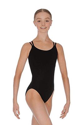Capezio, CC123, body da danza a canottiera con spallina doppia., donna, Cc123, Black, S