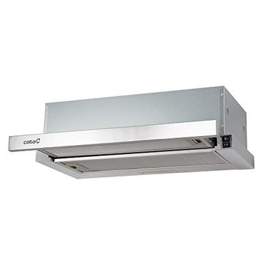 ATH 41X - Hotte Extractrice de Cuisine - Type Télescopique - Moteur de 95W - Classe Énergétique B - 3 puissances d'extraction - Panneau de Commande Mécanique - En Acier Inoxydable - Cata