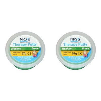 NRS Healthcare Resistance Therapy Putty E86292 - Green Medium 57g (Pack of 2)