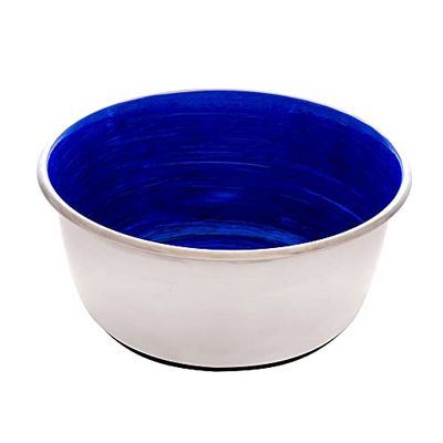 Dogit - Mangiatoia in acciaio inox antiscivolo Blue Swirl, 950 ml, 200 g