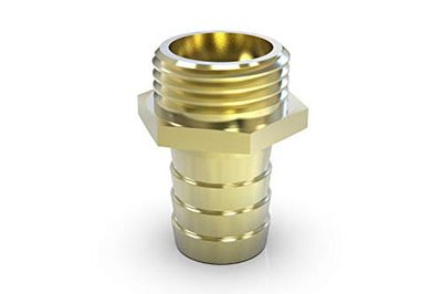 ABA Beul 10010.509.2 Raccord de Tuyau fileté avec Filetage Hexagonal et extérieur, cuivré, 1/4 x 13