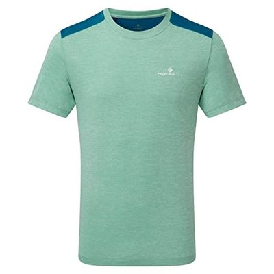 Ronhill Män mäns liv S/S Tee T-shirt Willowmarl/Prussblue S